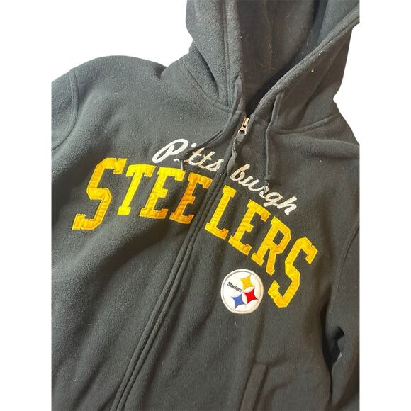 Y2K Pittsburgh Steelers NFL Zip Up Hoodie Size XL fully embroidered - Picture 2 of 6